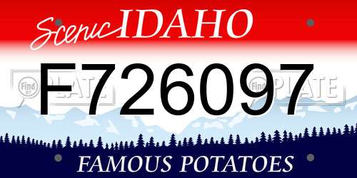 F726097 Idaho License Plate