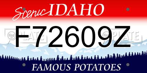 F72609Z Idaho License Plate