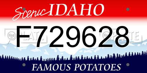 F729628 Idaho License Plate