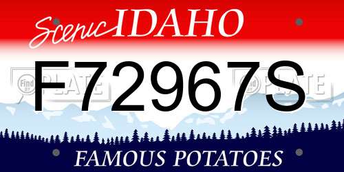 F72967S Idaho License Plate