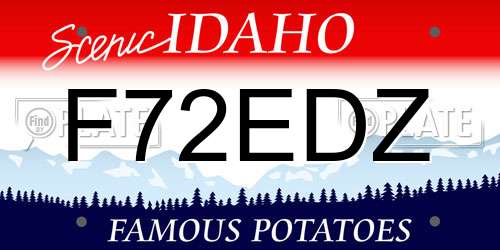 F72EDZ Idaho License Plate