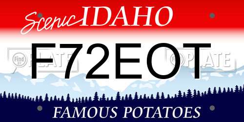 F72EOT Idaho License Plate