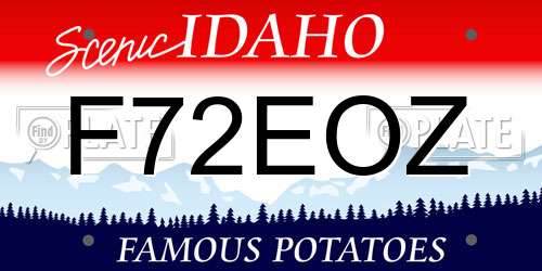 F72EOZ Idaho License Plate