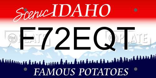 F72EQT Idaho License Plate