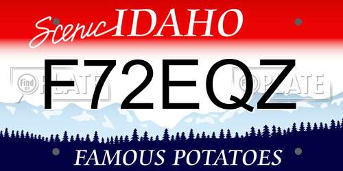 F72EQZ Idaho License Plate