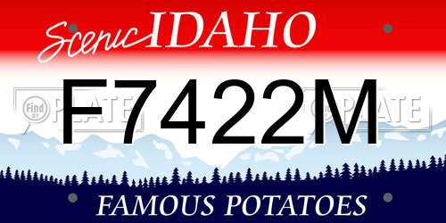 F7422M Idaho License Plate