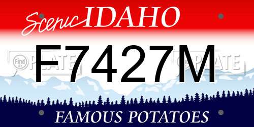 F7427M Idaho License Plate