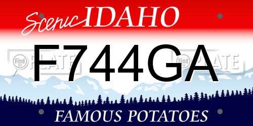 F744GA Idaho License Plate
