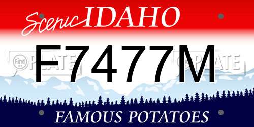 F7477M Idaho License Plate