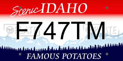 F747TM Idaho License Plate