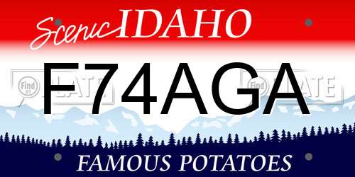 F74AGA Idaho License Plate