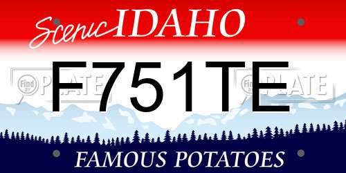 F751TE Idaho License Plate