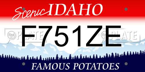 F751ZE Idaho License Plate