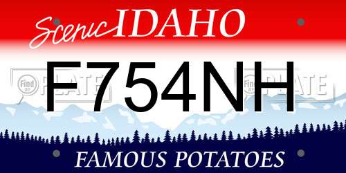 F754NH Idaho License Plate