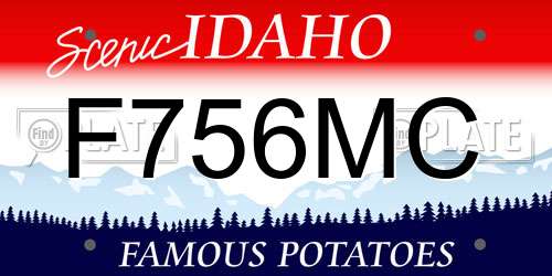 F756MC Idaho License Plate