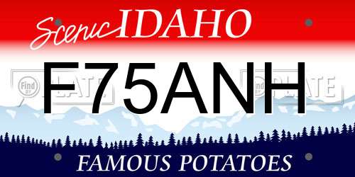 F75ANH Idaho License Plate