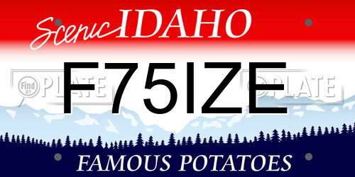 F75IZE Idaho License Plate