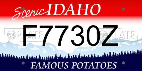 F7730Z Idaho License Plate