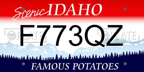 F773QZ Idaho License Plate