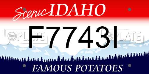 F7743I Idaho License Plate