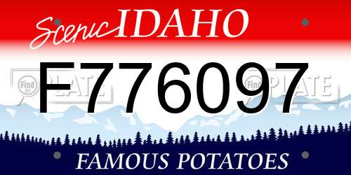 F776097 Idaho License Plate