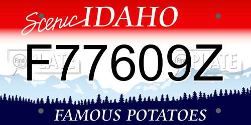 F77609Z Idaho License Plate
