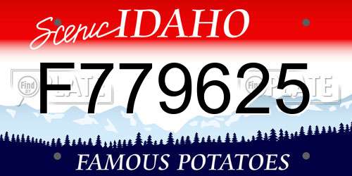 F779625 Idaho License Plate