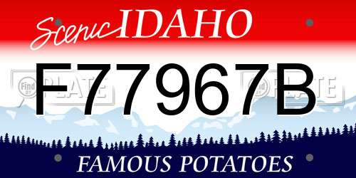 F77967B Idaho License Plate