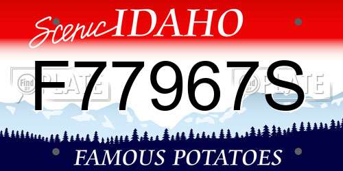 F77967S Idaho License Plate