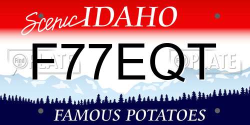 F77EQT Idaho License Plate