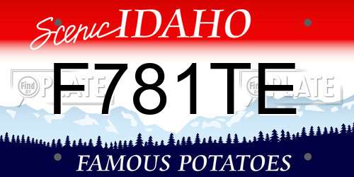 F781TE Idaho License Plate