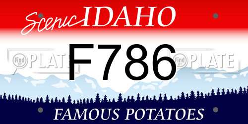 F786 Idaho License Plate