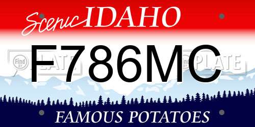 F786MC Idaho License Plate