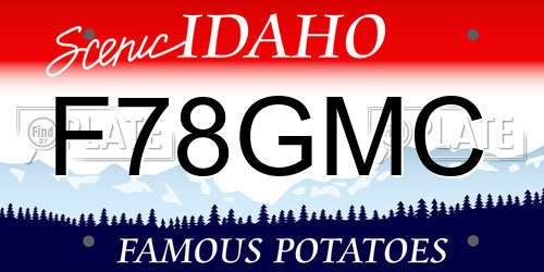 F78GMC Idaho License Plate