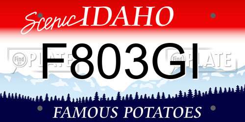 F803GI Idaho License Plate