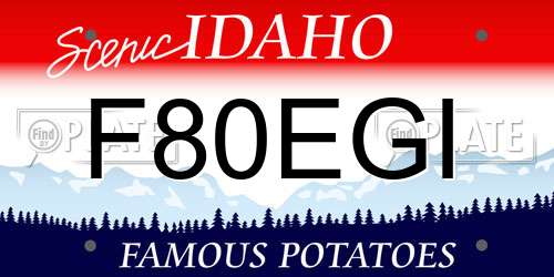 F80EGI Idaho License Plate