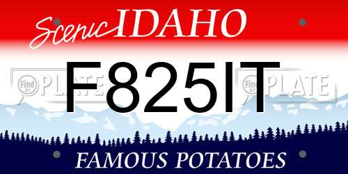 F825IT Idaho License Plate