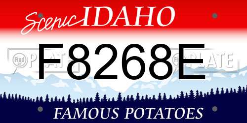 F8268E Idaho License Plate