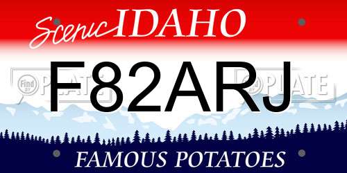 F82ARJ Idaho License Plate