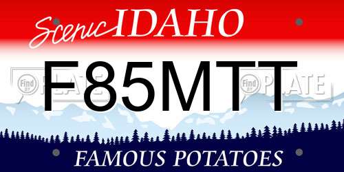 F85MTT Idaho License Plate