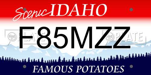 F85MZZ Idaho License Plate