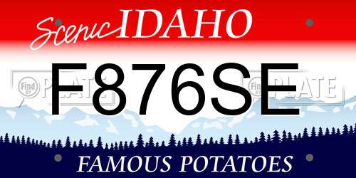 F876SE Idaho License Plate