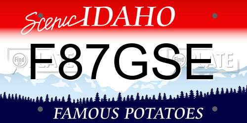 F87GSE Idaho License Plate