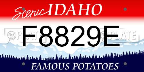 F8829E Idaho License Plate