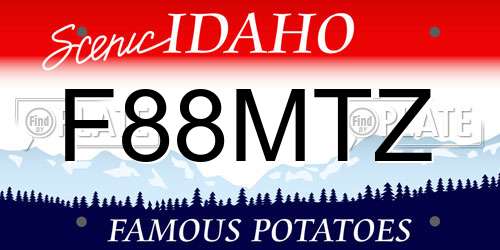 F88MTZ Idaho License Plate