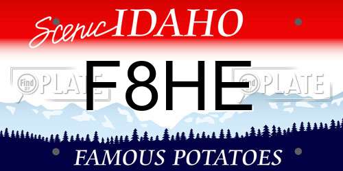 F8HE Idaho License Plate