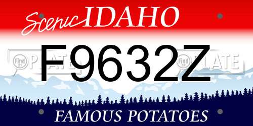 F9632Z Idaho License Plate