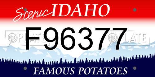 F96377 Idaho License Plate