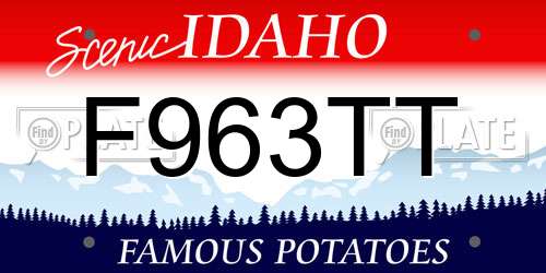 F963TT Idaho License Plate