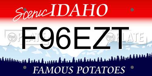 F96EZT Idaho License Plate